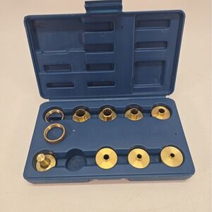 Rockler Router Guide Bushing Kit 10Pc Brass Template Guides w/ Case